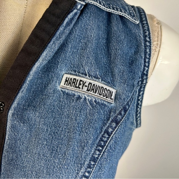 Harley-Davidson Blue Denim Women’s Vest M - Picture 4 of 11